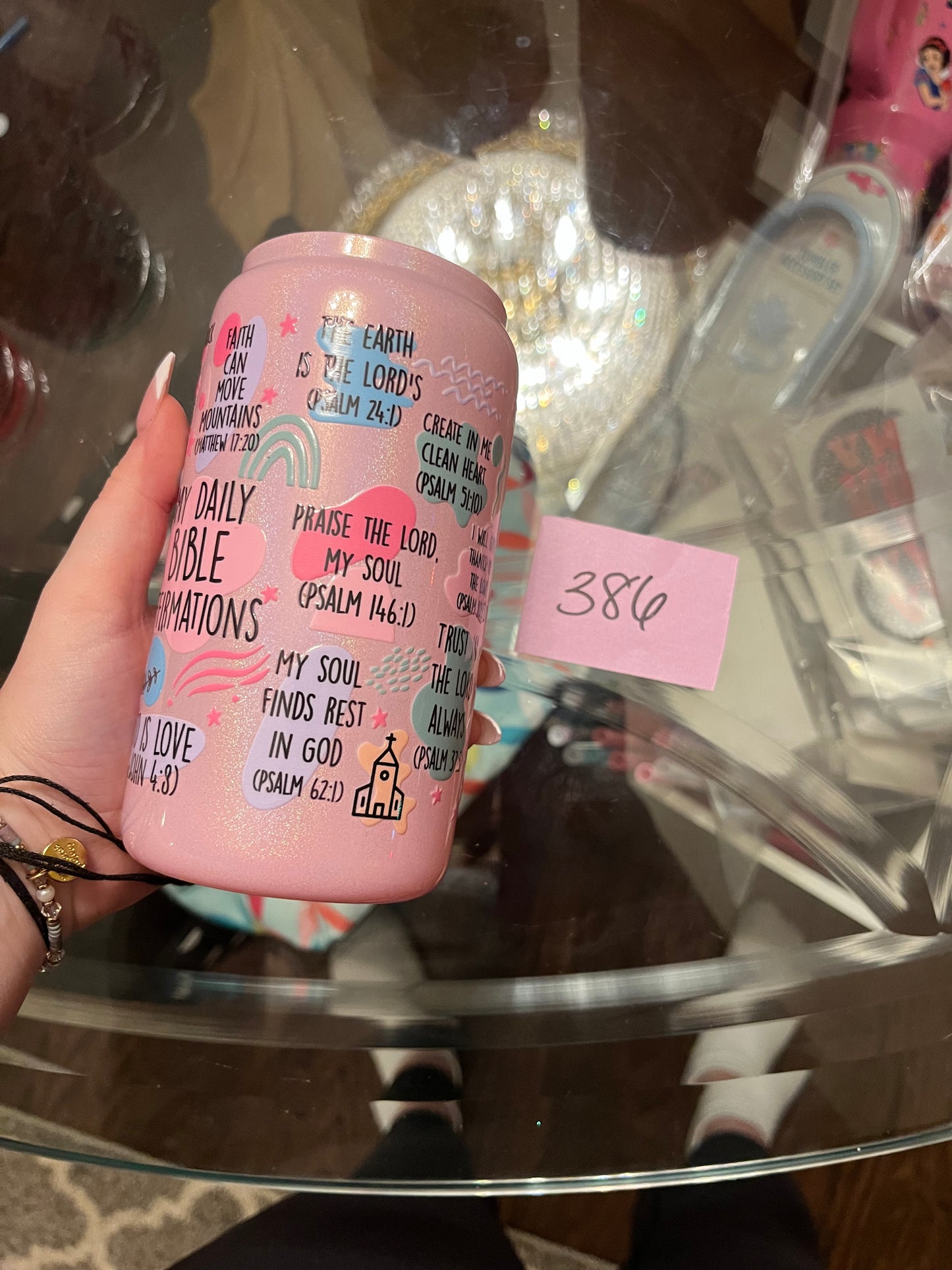 Bible Affirmation glass