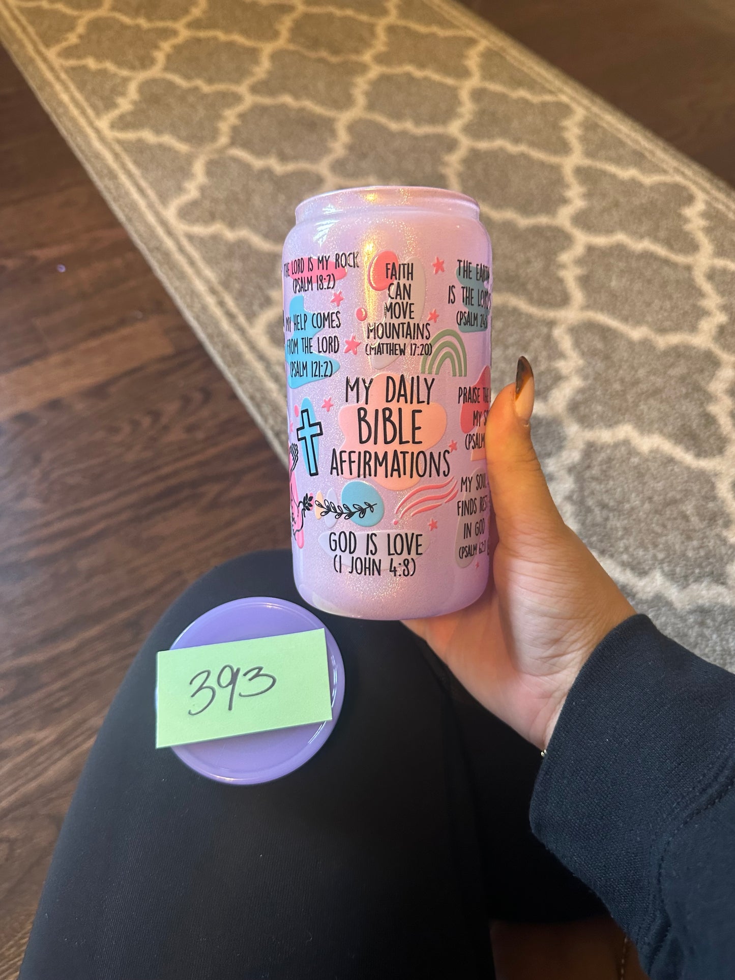 Bible Affirmation glass