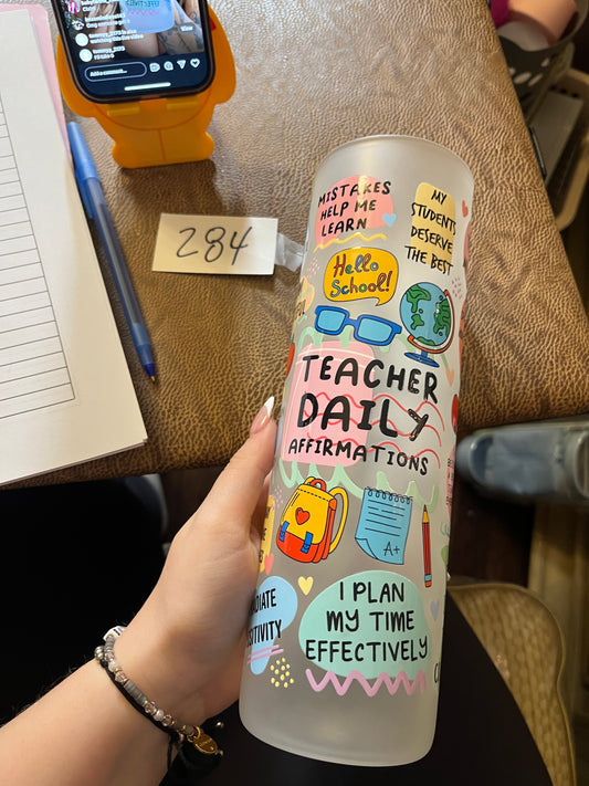 teacher affirmation glass